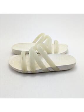 Womens Crocs Splash Glossy Strappy White Jelly Comfort Beach Sandals Size 10